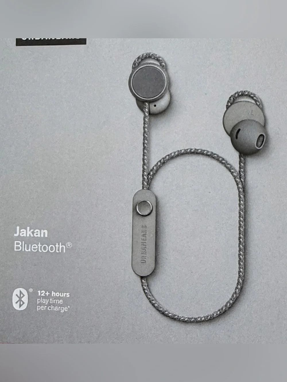 Urbane Gray Braided Bluetooth Earbuds with Inline Control